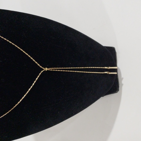 Gold Lariat Y-Necklace – Minimalist Dainty Adjustable Drop Pendant Chain Jewelry - Picture 5 of 8